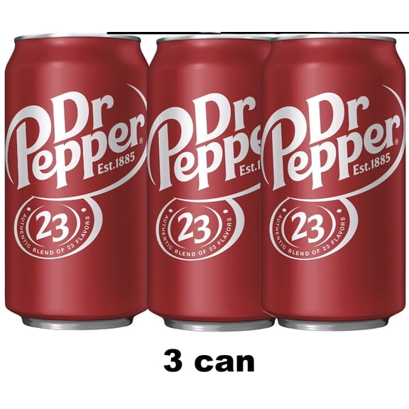 3 can Dr Pepper Soda Pop, 12 fl oz Single Can