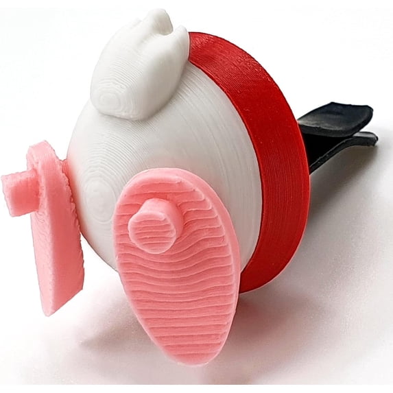 3 car or indoor duck (red) air fresheners, fashionable fun 3D printed plastic (eco-friendly), magnet and clip - solution not included