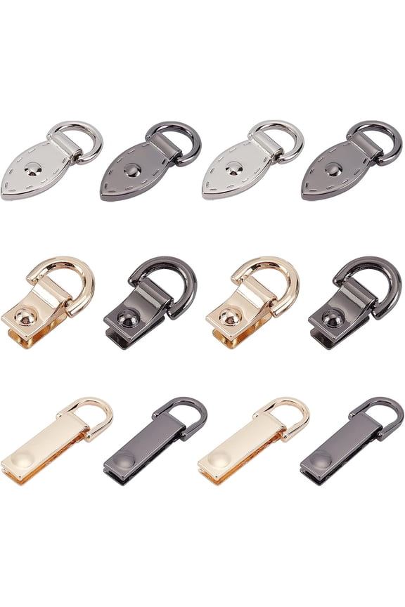 3 colors Alloy Hanger Ring and bag Lock Clasps with with Iron Screws for bag Replacement Accessories Mixed color 4.9x1.6x0.7cm Hole: 11x11mm Alloy