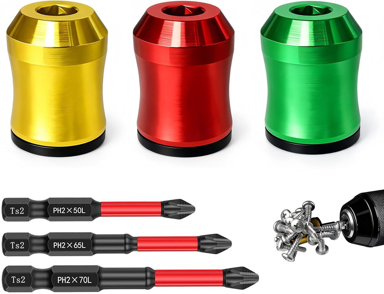 3 count 3 count Screw Ring With 3 count Ph2 Bit Set (50/65/70mm) - 1/4 ...