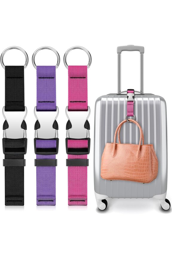 3 count Add a Bag Luggage Straps Gripper Heavy Duty Jacket Valises Strap for Travel Belt with Buckle Adjustable Baggage