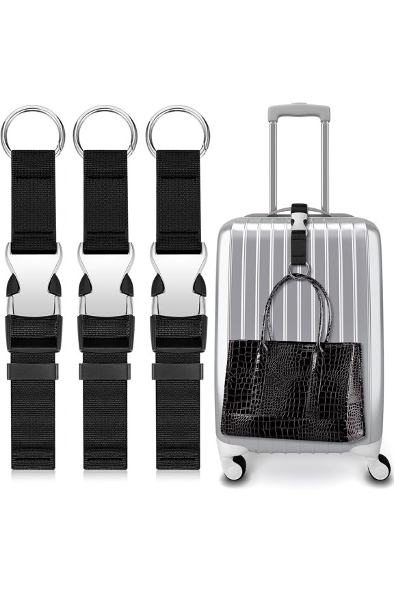 3 count Add a Bag Luggage Straps Gripper Heavy Duty Jacket Valises Strap for Travel Belt with Buckle Adjustable Baggage
