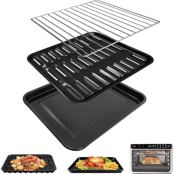 3 count Air Fryer Grill Pan Basket Wire Rack Set for  DT251 DT201 DT200 Foodi XL Air Fry Oven,Air Fryer Grill Plate Crisper Plate Mesh Wire Racks Accessories  ,Dishwasher Safe