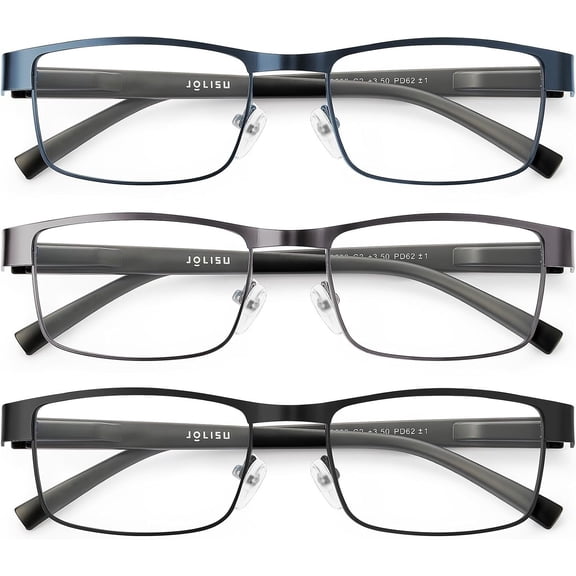 3 count Blue Light Glasses Men - Bluelight Blocking Metal Thin Frame For Mens/Women