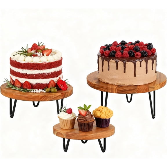 3 count Buffet Risers, Round Riser Dessert Table Display Stand Set for Party Cupcake Stands Nesting Table for Decor ()