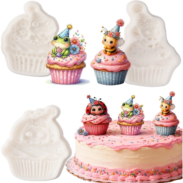 3 count Cartoon Frog Fondant Molds, Ladybug And Polymer Clay Molds for ...