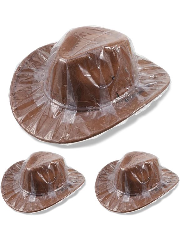 3 count Cowboy Hat Rain Cover XXL Cowboy Hat Cover Accessories Hats & Caps, Plastic Hats Protector for Men's Rain Storage