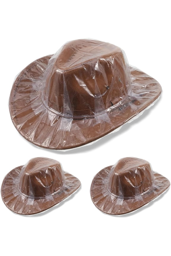 3 count Cowboy Hat Rain Cover XXL Cowboy Hat Cover Accessories Hats & Caps, Plastic Hats Protector for Men's Rain Storage
