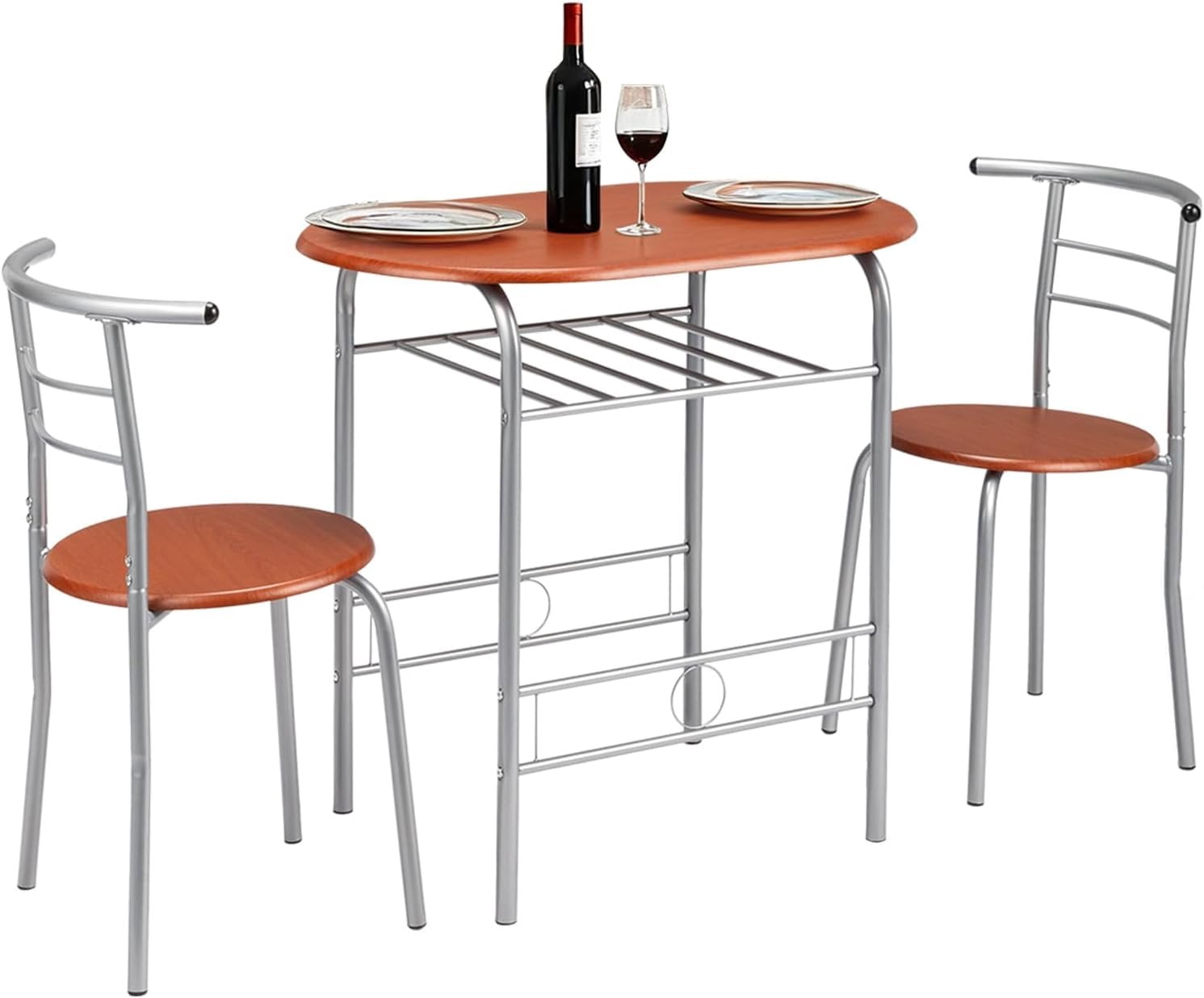 Russet Rack 3 count Dining Set, Small Kitchen Table Set for 2, Breakfast Table Set ...