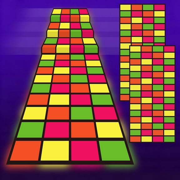 3 count Disposable Neon Dance Floor, Plastic Glow in the Dark Carpet Runner