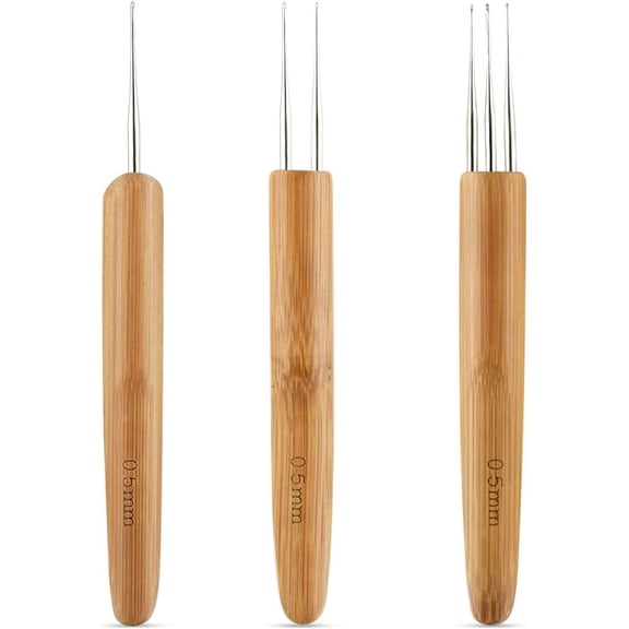 3 count Dreadlock Crochet Hooks - Dreadlock Crochet Hook Tool for Hair & Dread Braids - 0.5Mm Braid Craft Weaving Crochet with Interlocking Tool