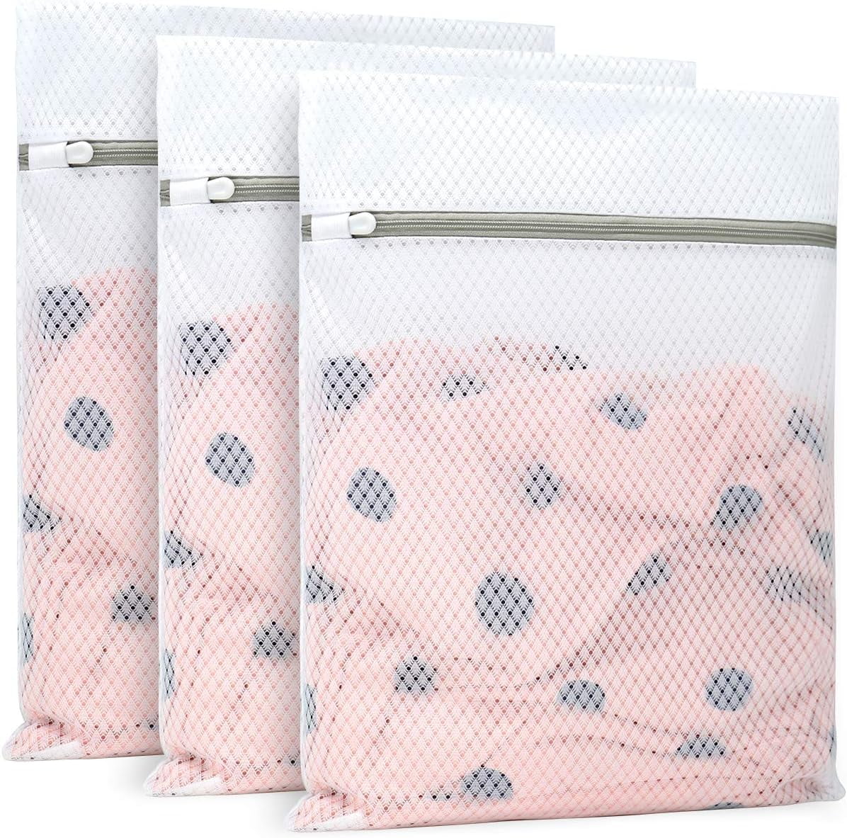 3 count Durable Mesh Laundry Bags for Delicates 12 x 16 Inches (3 ...