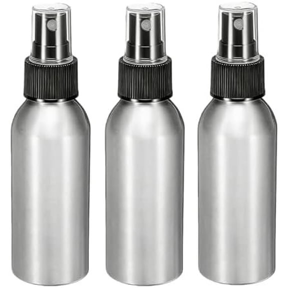 3 count Fine Mist Bottle with Black Pump Sprayer Empty Sample Atomizer Containers for Essential Oils Perfume Makeup Water size 100ml/3.4oz