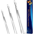 3 count Kitchen Tweezers Tongs, Stainless Steel Cooking Tweezers, 8+10 ...