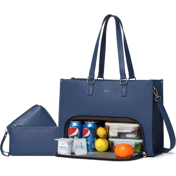 3 count Laptop Bag for Women 15.6 inch and Lunch Tote Bag for Women with Insulated Lunch Compartment Computer Briefcase