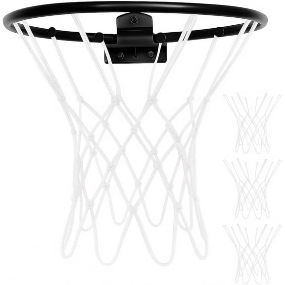 3 count Mini Basketball Net , 8 Loop Small Indoor Outdoor Net for 8"-10.25" Hoops, PP Basketball Hoop Net Rim Nets, Rainproof Nets Suitable for Doors and Walls(White)