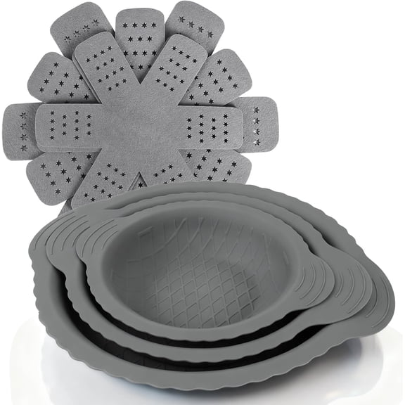 3 count  Pan Protectors with 6 count Felt Pan Pot Separators Dividers Pads for Stacking and Protecting Your Cookware, Compatible with Hexclad Cookware Set, Tfal Nonstick Frying Pans &