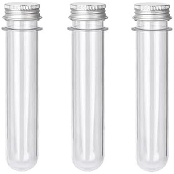 3 count Plastic Test Tubes with Caps, 40ml Clear Test Tube Containers 25 x 140 mm, Tubes for Candy Storage, Party Favors, Beads, Bath Salts & Lab Experiments (3, )