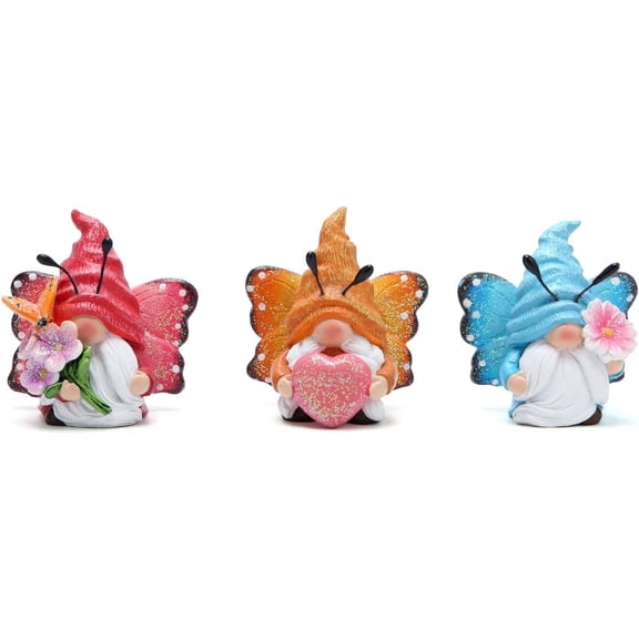 3 count Spring Butterfly Decorations Butterfly Elves Ornaments Scandinavian Tomte Figurines Decor for , Porch, Garden Table Decor Garden Gifts for Mom, Grandma, Women
