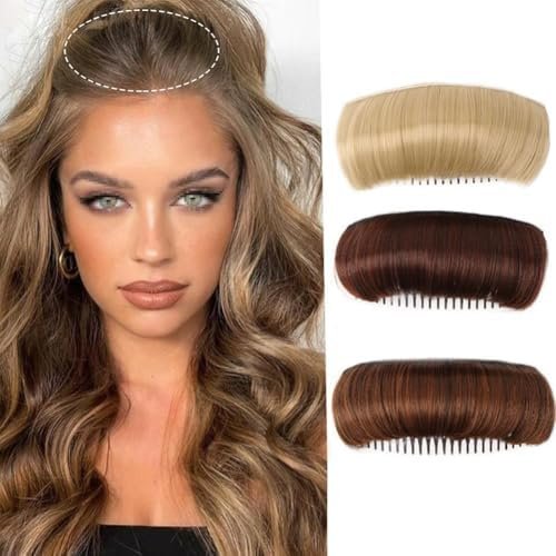 3 count Womens Hair Pads Invisible Hair Volume Bump Clips False Hair Clips Volume Hair Base Princess Styling Insert Tool for Weddings Parties and Daily Use