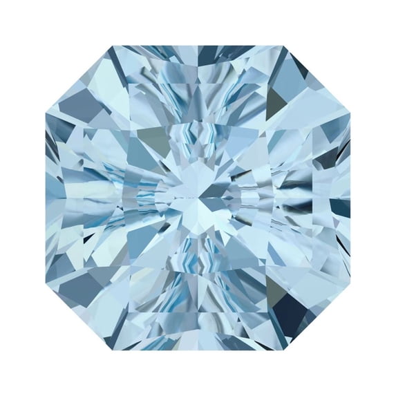 3 ct 8.5x8.5mm Asscher Cut VVS1 Simulated Blue Aquamarine March Birthstone