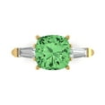 thumbnail image 1 of Three-Stone Engagement Ring for Women - 3ct Simulated Green Diamond in 14K Yellow Gold Promise Ring, 1 of 6