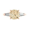 thumbnail image 1 of Three-Stone Engagement Ring for Women - 3ct Natural Morganite in 14K Rose Gold Promise Ring, 1 of 7