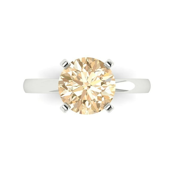 Solitaire Engagement Ring for Women - 3ct Natural Morganite in 14K White Gold Promise Ring