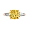 thumbnail image 1 of 3 ct Cushion Cut Natural Citrine 3 Stone 18K Rose Gold Womens Engagement Ring, 1 of 5