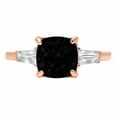 thumbnail image 1 of 3 ct Cushion Cut Natural Onyx 3 Stone 14K Rose Gold Womens Engagement Ring, 1 of 5