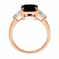 thumbnail image 1 of 3 ct Cushion Cut Natural Onyx Three-Stone Engagement Ring for Women in 14K Rose Gold, 1 of 2