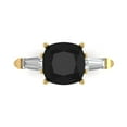 thumbnail image 1 of Clara Pucci 14K Yellow Gold 3ct Onyx Three-Stone Ring for Women, 1 of 7