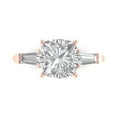 thumbnail image 1 of 3 ct Cushion Cut Simulated Diamond Three-Stone Engagement Ring for Women in 18K Rose Gold, 1 of 5