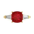 thumbnail image 1 of Clara Pucci 14K Yellow Gold 3ct Ruby Three-Stone Ring for Women, 1 of 7