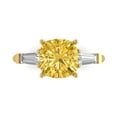 thumbnail image 1 of Clara Pucci 14K Yellow Gold 3ct Yellow Three-Stone Ring for Women, 1 of 7