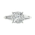 thumbnail image 1 of 3 ct Cushion Cut White Sapphire 3 Stone 14K White Gold Womens Engagement Ring, 1 of 7