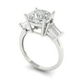 thumbnail image 1 of 3 ct Cushion Cut White Sapphire Three-Stone Engagement Ring for Women in 18K White Gold, 1 of 2