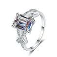 thumbnail image 1 of 3 ct D Color Emerald cut Moissanite Diamond Ring for Women, 925 Sterling Silver Wedding Rings, Women Engagement Rings with Certificate, 1 of 8