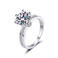 thumbnail image 1 of 3 ct D Color VVS1 Moissanite Engagement Rings for Women,925 Sterling Silver Flower Ring, Round Cut Yellow/Blue/Pink Diamond Rings for Wedding Band Valentine's Day with Certificate, 1 of 9