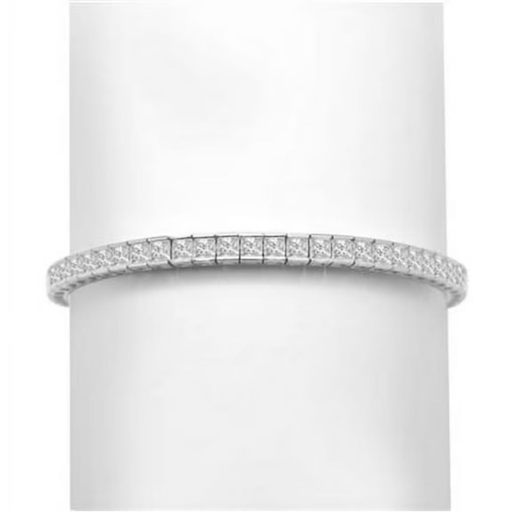 VIRAJ GEMS N JEWEL 3 ct Lab Grown Diamond Tennis Bracelet Princess Cut VS1,E-F Channel Set 14K White Gold Plated Fine Jewelry for Gifts, 14K Gold over Tennis Bracelet