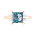 thumbnail image 1 of Clara Pucci 14K Rose Gold 3ct BlueMoissanite Solitaire Ring for Women, 1 of 8