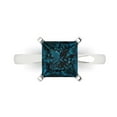 thumbnail image 1 of 3 ct Princess Cut Natural London Blue Topaz Solitaire Engagement Ring for Women in 18K White Gold, 1 of 5