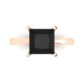 thumbnail image 1 of Clara Pucci 14K Rose Gold Solid Gold Onyx Solitaire Anniversary Ring for Women - 3 cttw Princess Cut, 1 of 8