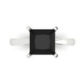 thumbnail image 1 of Clara Pucci 14K White Gold 3ct Onyx Solitaire Ring for Women, 1 of 8