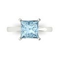 thumbnail image 1 of 3 ctw Solitaire Anniversary Ring for Women | Princess Cut Natural Swiss Blue Topaz | Hyperallergenic Solid 18K White Gold, 1 of 5
