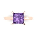 thumbnail image 1 of Clara Pucci 14K Rose Gold Solid Gold Alexandrite Solitaire Anniversary Ring for Women - 3 cttw Princess Cut, 1 of 8