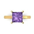 thumbnail image 1 of 3 ct Princess Cut Simulated Alexandrite Solitaire Engagement Ring for Women in 18K Yellow Gold, 1 of 5