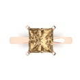 thumbnail image 1 of 3 ct Princess Cut Simulated Champagne Diamond Solitaire Engagement Ring for Women in 18K Rose Gold, 1 of 5
