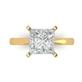 thumbnail image 1 of 3 ct Princess Cut Simulated Diamond Solitaire 18K Yellow Gold Womens Engagement Ring, 1 of 5