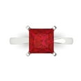 thumbnail image 1 of Clara Pucci 14K White Gold 3ct Ruby Solitaire Ring for Women, 1 of 8